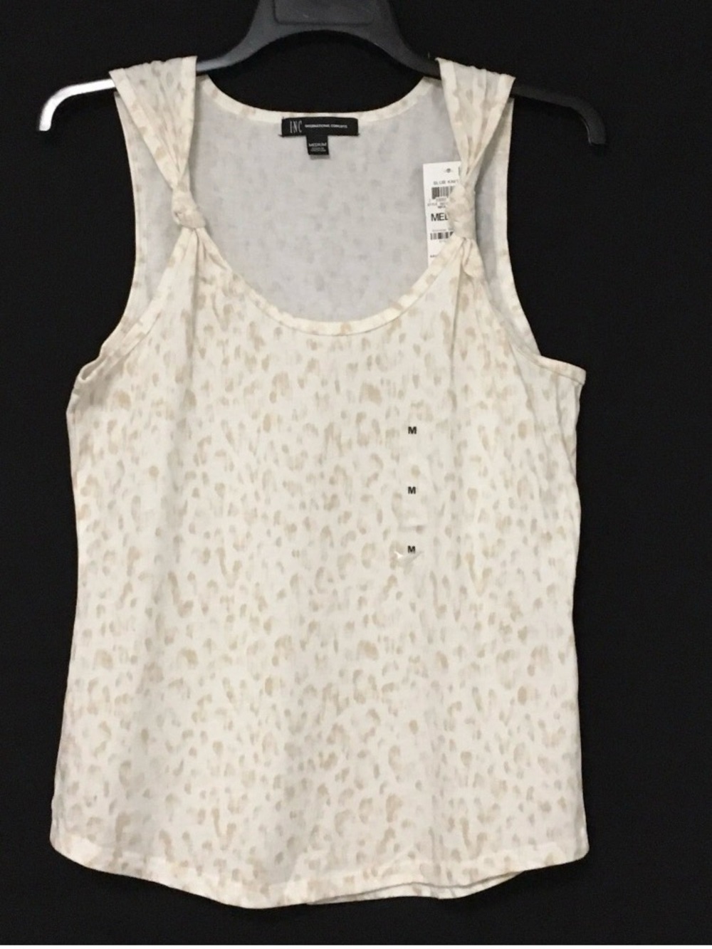 INC International Concepts Women's M Mira Animal Printed Knotted-Strap Tank Top